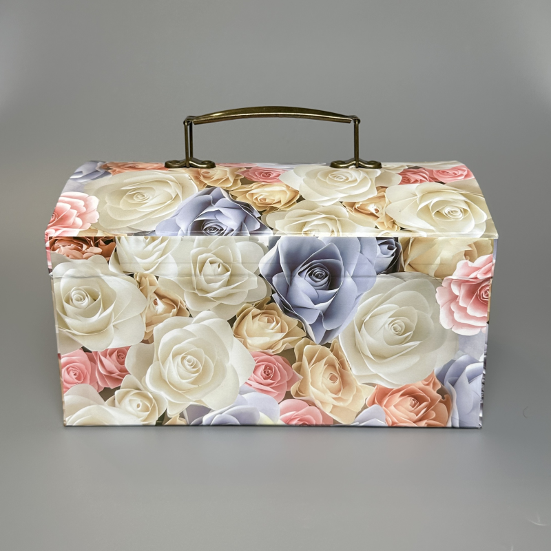 Подарочный сундук для парфюмерии Chest Flowers Large 25*16 см ручной работы 1 шт